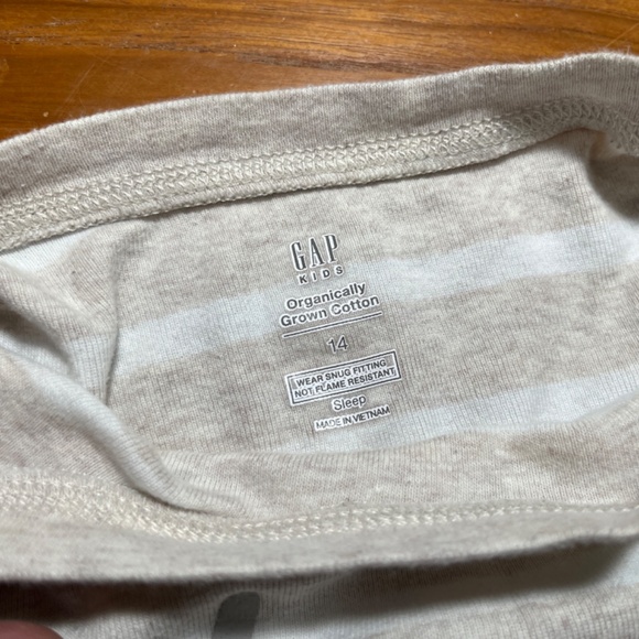 Gap Kids Deer Antler Nose Pajama Set Oatmeal Stripes White Orange 14 - Picture 2 of 2